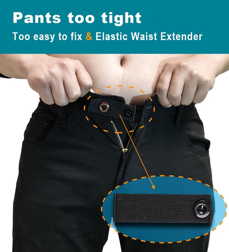YUANHANG 15Pcs Waist Extender for Pants Jeans: Elastic Waistband Button Expander for Women Men - Image 4